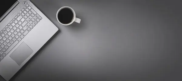 Desktop background image with laptop and coffee